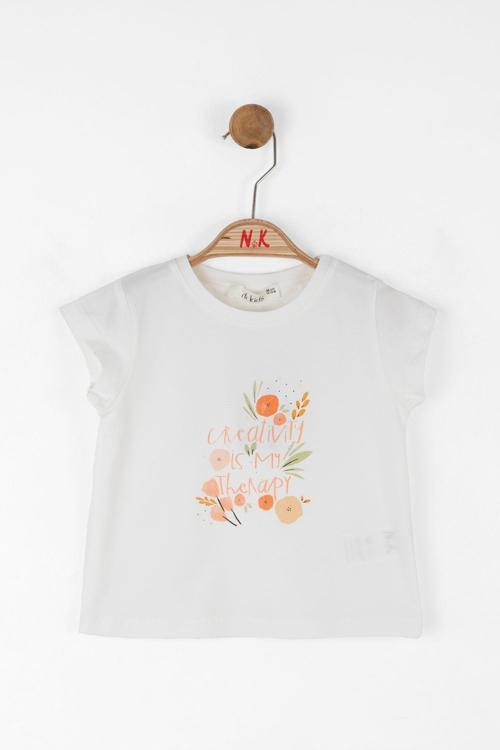 BUTTERFLY ÇİÇEK TSHIRT Ekru