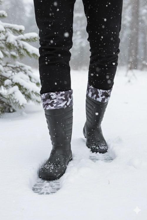 Soğuk-Sıcak İzolasyonlu Şok Emici Kaymaz Tabanlı Eva Kauçuk Çizme Siyah