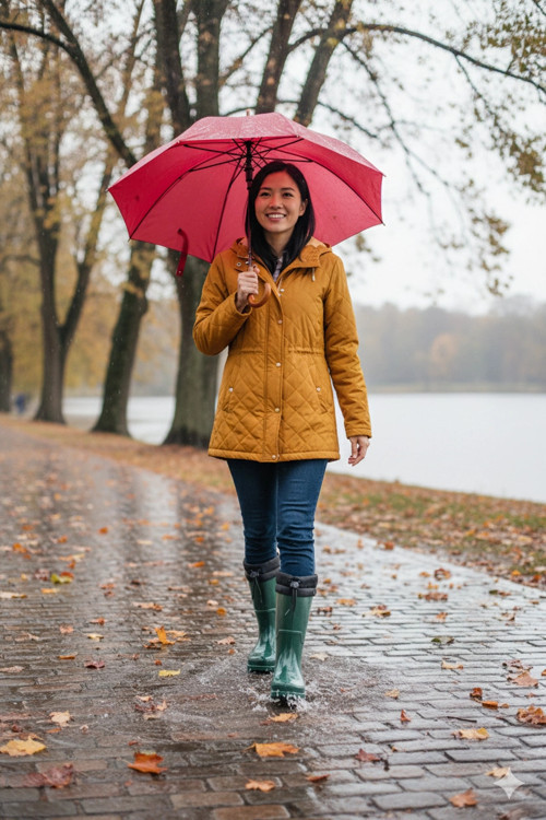 Konçlu Kadın Yağmur Çizmesi 36-40 Koyu Yeşil