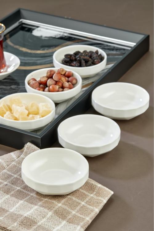 Lüx 6'Lı 10 Cm Porselen Roma Kase Servis Sunum Çerez Seti