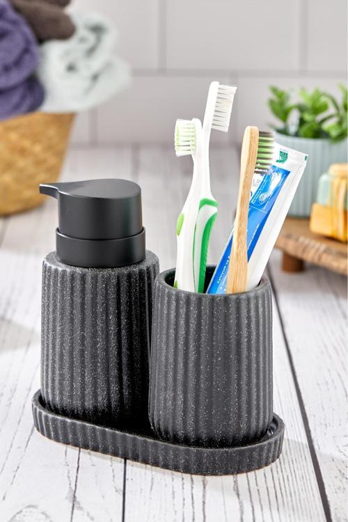 3 Parça Lüx Modern Seramik Sıvı Sabunluk