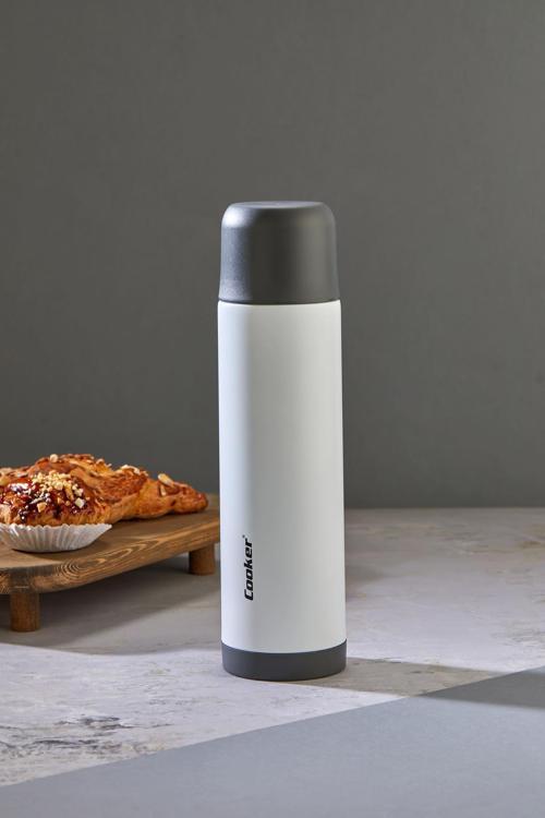 750Ml Çift Kat Paslanmaz Çelik Termos – Sızdırmaz, Çift Kapak Sistemi, 12 Saat Sıcak 24 Saat Soğuk