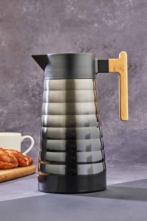 2 Litre Çift Katmanlı Paslanmaz Çelik Termos Bambu Saplı, 12 Saat Sıcak 24 Saat Soğuk Tutma Kapasite