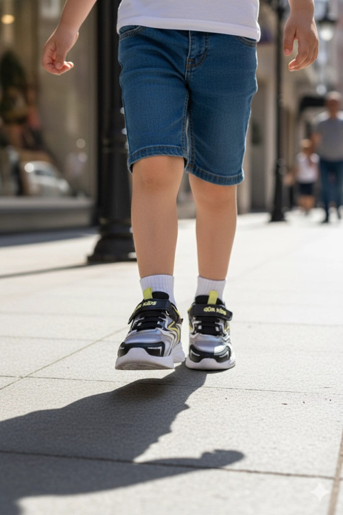 Gür Kids Erkek Çocuk Spor Ayakkabısı 26-35 Siyah-Sarı