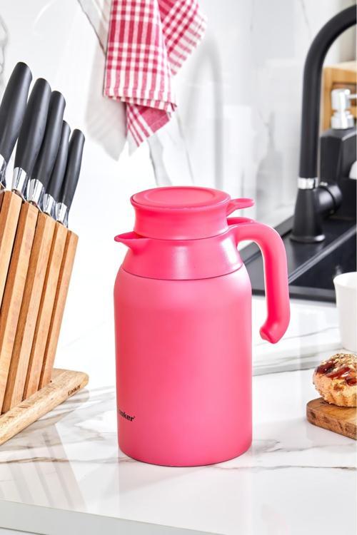 2 Litre Çift Kat Renkli Paslanmaz Çelik Termos ( Piknik Kamp Outdoor Ofis Otel Kafe Okul )