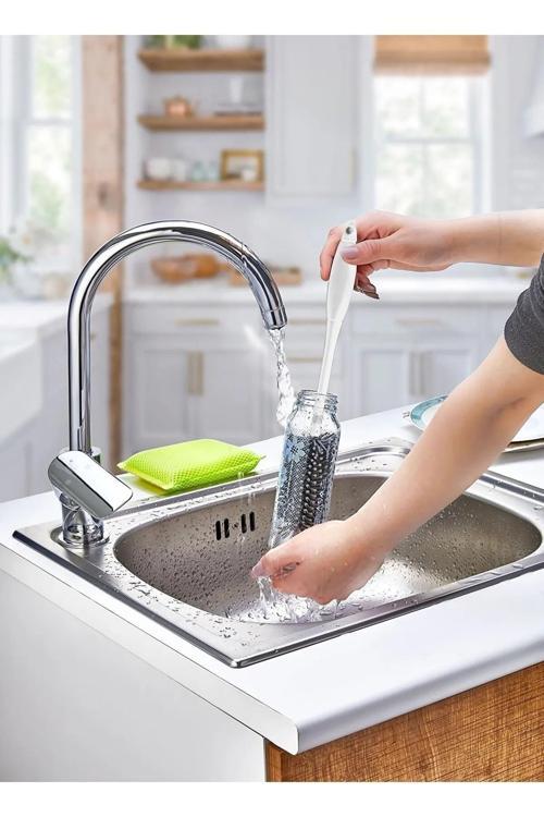 Termos Fırçası Matara Suluk Silikon Şişe Biberon Kavanoz Temizleme Yıkama Fırçası