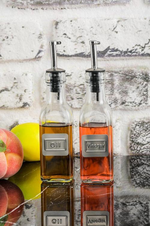 150 Ml Cam Standlı Sosluk Yağlık Sirkelik Seti