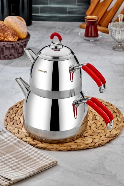 Paslanmaz Çelik Premium Model Aile Boy Çaydanlık