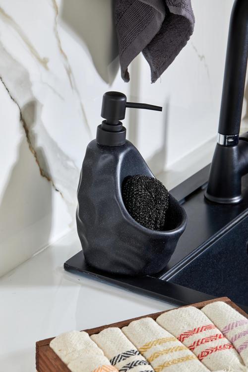 Seramik Süngerlikli Sıvı Sabunluk – 180 Ml | Şık, Pratik Ve Hijyenik Çözüm!