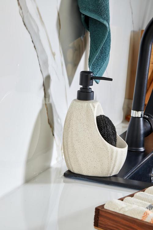 Seramik Süngerlikli Sıvı Sabunluk – 180 Ml | Şık, Pratik Ve Hijyenik Çözüm!