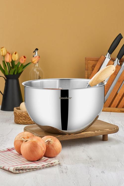 28 Cm 8 L Paslanmaz Çelik Karıştırma Kabı – Büyük Hacimli, Dayanıklı Ve Şık Tasarım!