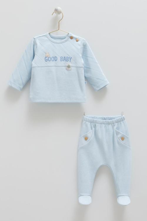 GOOD BABY OMUZ DÜĞMELİ ALT ÜST TAKIM - CARAMELL  - TKE1836 - Mavi - 9 - 12 Ay - TKE1836-Mavi-9 - 12 Ay Mavi