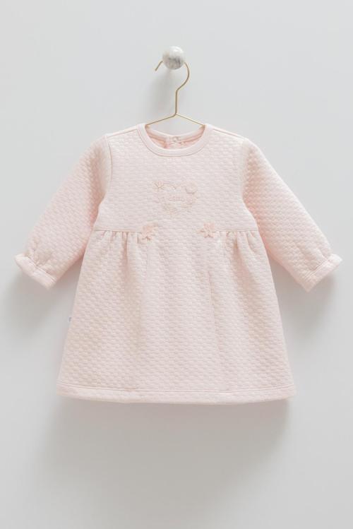 LOVE HUGS ÇİÇEK DETAYLI ELBİSE - CARAMELL  - ELB2035 - Pembe - 12 - 18 Ay - ELB2035-Pembe-12 - 18 Ay Pembe