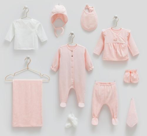 TINY LACE 10LU HASTANE ÇIKIŞI - CARAMELL  - ZK1911 - Pembe - 0 - 3 Ay - ZK1911-Pembe-0 - 3 Ay Pembe