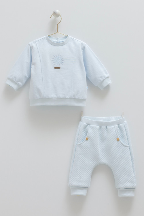 GOOD VIBES İŞLEMELİ ALT ÜST TAKIM - CARAMELL - TKE2043 - Mavi - 6 - 9 Ay - TKE2043-Mavi-6 - 9 Ay Mavi