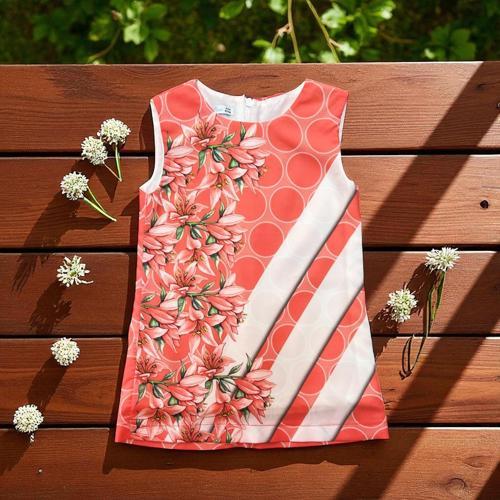 ÇİÇEKLİ BASKILI ASTARLI JİLE Mercan