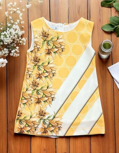 ÇİÇEKLİ BASKILI ASTARLI JİLE Sarı