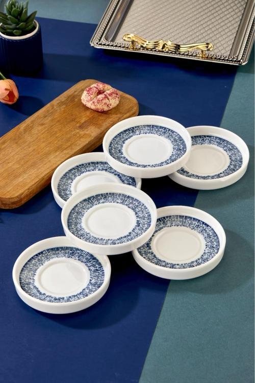 6' Lı Lyon Porselen Çay Tabağı