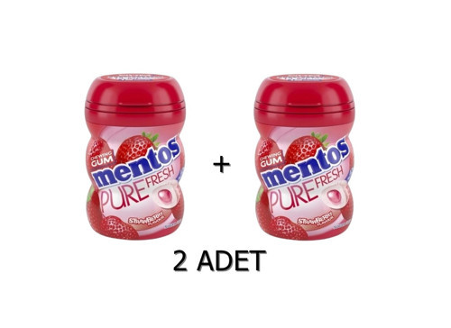 Pure Fresh Çilek Aromalı Sakız - Şekersiz(Tatlandırıcılı) 60g (2 ADET)
