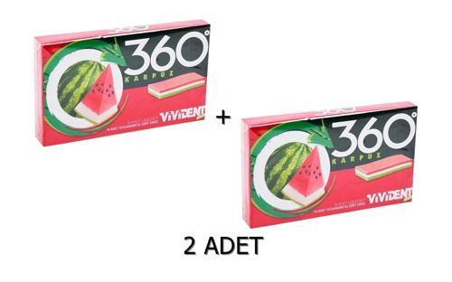 360 Karpuz Aromalı Şekersiz-Tatlandırıcılı Şerit Sakız 33g (2 ADET)