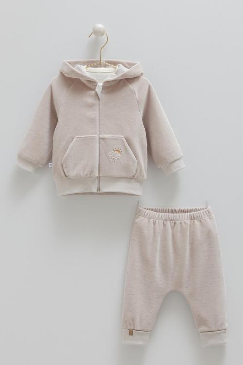 STAR POINT KADİFE ÜÇLÜ ALT ÜST TAKIM - CARAMELL - TKE2157 - Gri - 9 - 12 Ay - TKE2157-Gri-9 - 12 Ay Gri