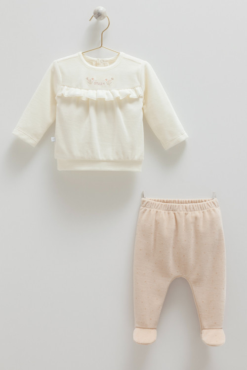 MIDDLE CASTLE ROBA FIRFIRLI KADİFE ALT ÜST TAKIM - CARAMELL - TKK2142 - Bej - 1 - 3 Ay - TKK2142-Bej-1 - 3 Ay Bej