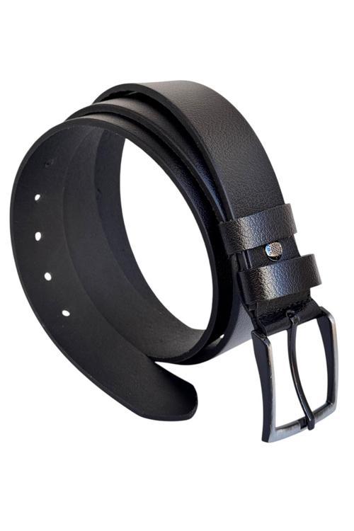 Siyah Büyük Beden Hakiki Deri 4 cm. Tokalı Düz Model Erkek Kemer - XD-400-BATTAL-ST