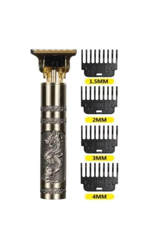 Büro Personeli Bakımı için Golden Uç Retro Şarjlı Saç Sakal Ense Tıraş Makinası