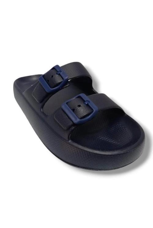 E282.M.0010-26 Eva Çift Tokalı Erkek Terlik 46-47