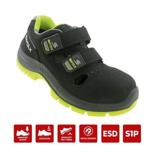 Combo-XS 110 Siyah Süet Kaplama Kompozit Burunlu Suya Dayanıklı İş Sandaleti S1P 36 Numara