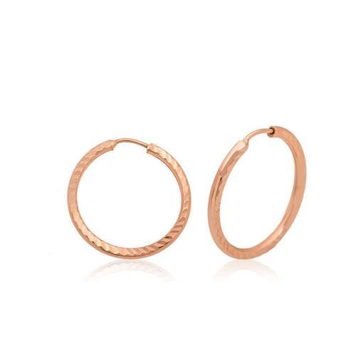 ​925 Ayar Gümüş Rose Küçük Burgu Halka Küpe (BC-EC0546)