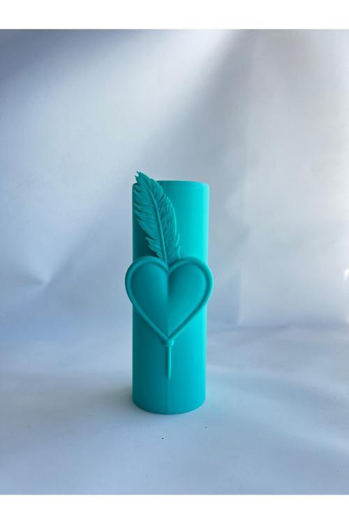 Kalp Ve Tüy Dekoratij Obje&Vazo&Kalemlik