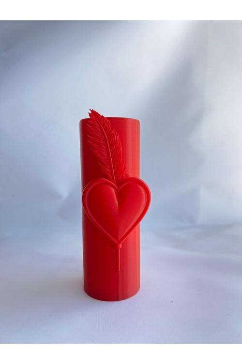 Kalp Ve Tüy Dekoratij Obje&Vazo&Kalemlik