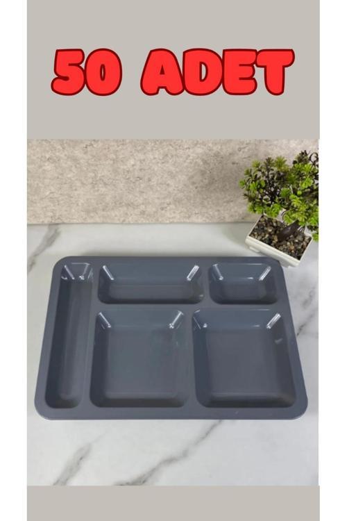 50'Li 5 Gözlü Tabldot Polikarbon Kırılmaz Ve Hafif (50 Adet)