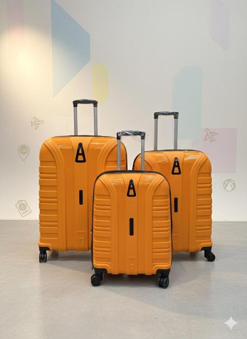 3'lü Kırılmaz Silikon Valiz Seti – Şifreli, Sessiz Tekerlek, Çelik Çekçek (Büyük-Orta-Kabin)
