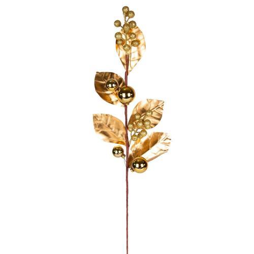 Yılbaşı Çiçeği Pike Berry Gold Simli Gold Yapraklı Yılbaşı Toplu Gold 70 cm