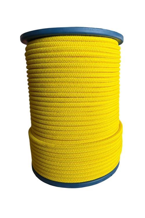 Sarı - 18 Mm Renkli İskota Örgü Yüzen Halat 20 Metre