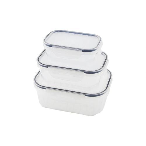 3pcs Quick Sızdırmaz Saklama Kabı Seti Şeffaf Kap - Buğulu-contalı Kapak  500-1000-1700ml