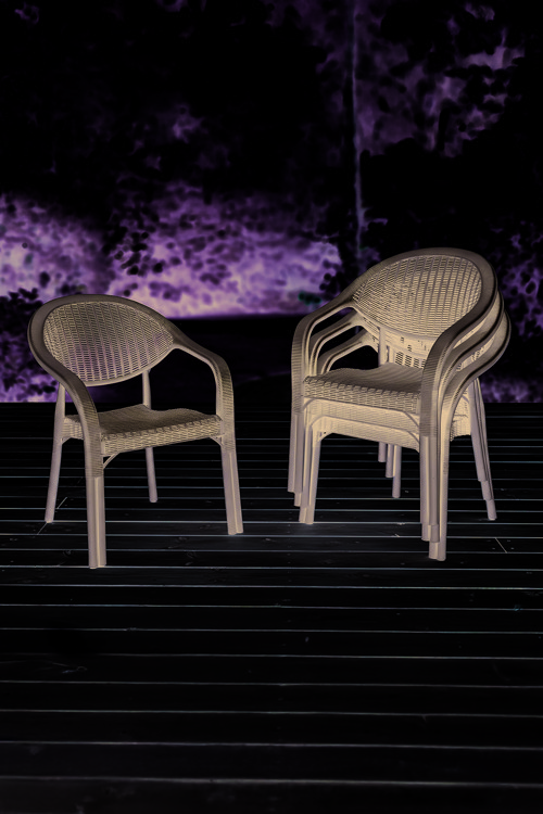 Bamboo 4'Lü Rattan Sandalye Siyah