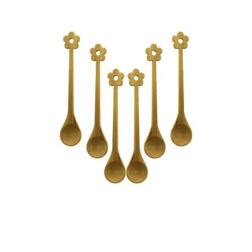 6 Pcs Mini Bambu Ahşap Kaşık 14.5cm