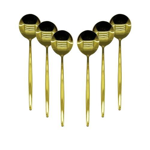 6 Pcs Gold Yemek Kaşık Seti