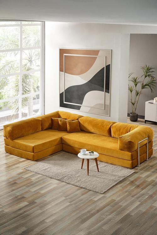 Legom Petek Aktivite Koltuğu Yatak Olabilen Çok Amaçlı Kanepe L Koltuk Hardal