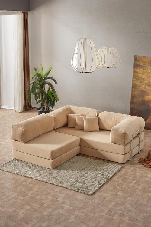 Legom Sera Aktivite Koltuğu Yatak Olabilen Çok Amaçlı Kanepe Koltuk Takımı Bej