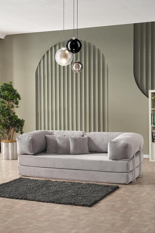 Legom Stil Aktivite Koltuğu Yatak Olabilen Çok Amaçlı Kanepe Gri