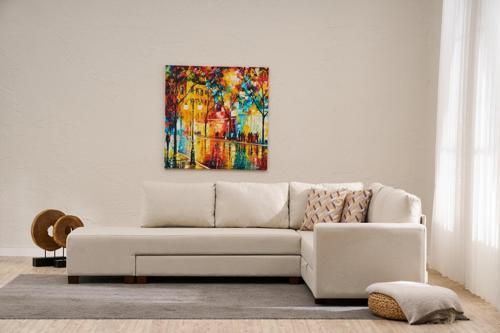 Aly Serisi Yataklı Sandıklı Köşe Koltuk Krem Arzilla Sol