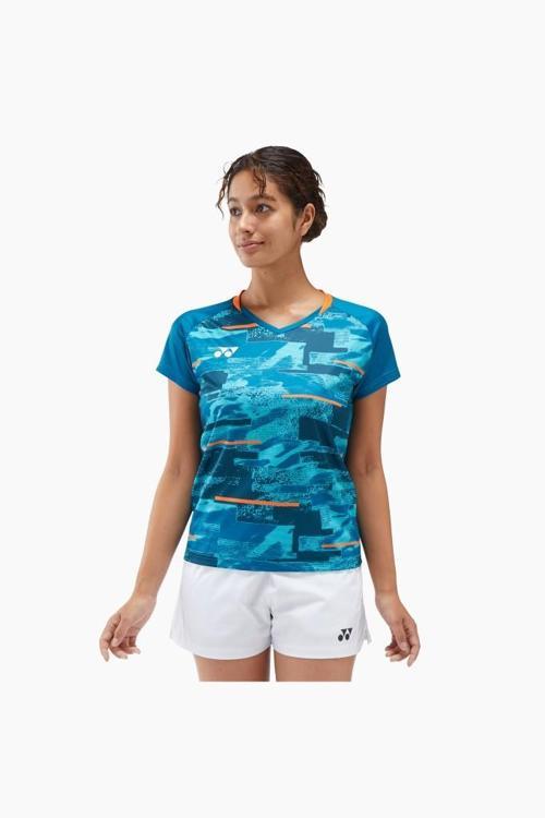 YY24 YW0034 Kadın Spor Mavi Yeşil Tişört