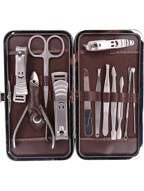 Tırnak Makası Tırnak Bakım Seti Deri Çantalı 12 Parça Set  