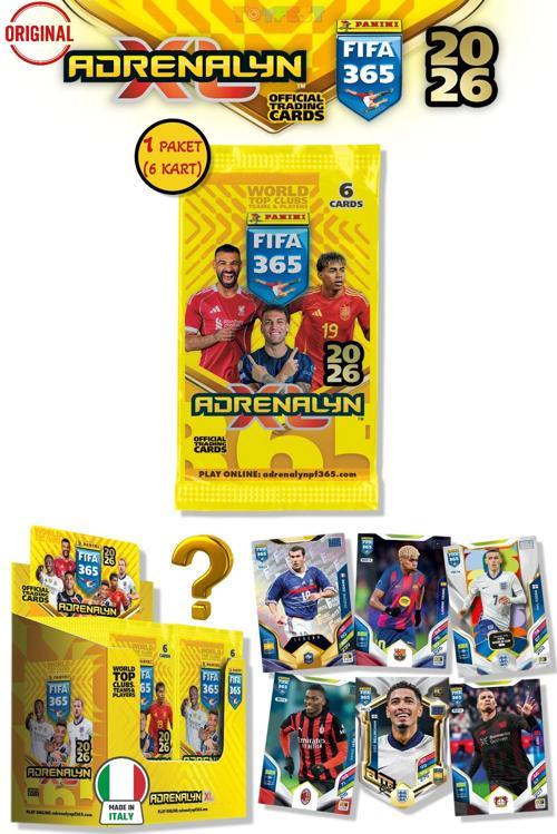 Panini Adrenalyn Fifa 365 - 2026 Official Trading Card Futbolcu Kartları - 1 PAKET (6 KART)