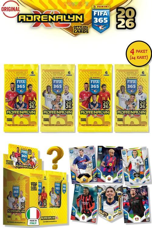 Panini Adrenalyn Fifa 365 - 2026 Official Trading Card Futbolcu Kartları - 4 PAKET (24 KART)