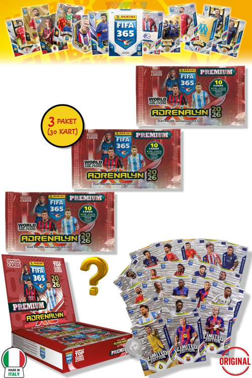 Panini Fifa 2026 Premium 3 Paket - 30 Kart (18 Core 3 Fans 3 Power 3 Jewel 3 Limited Edition)